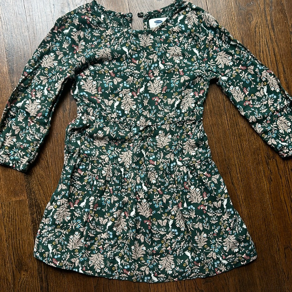 Old Navy Green Floral Kids Casual Dress